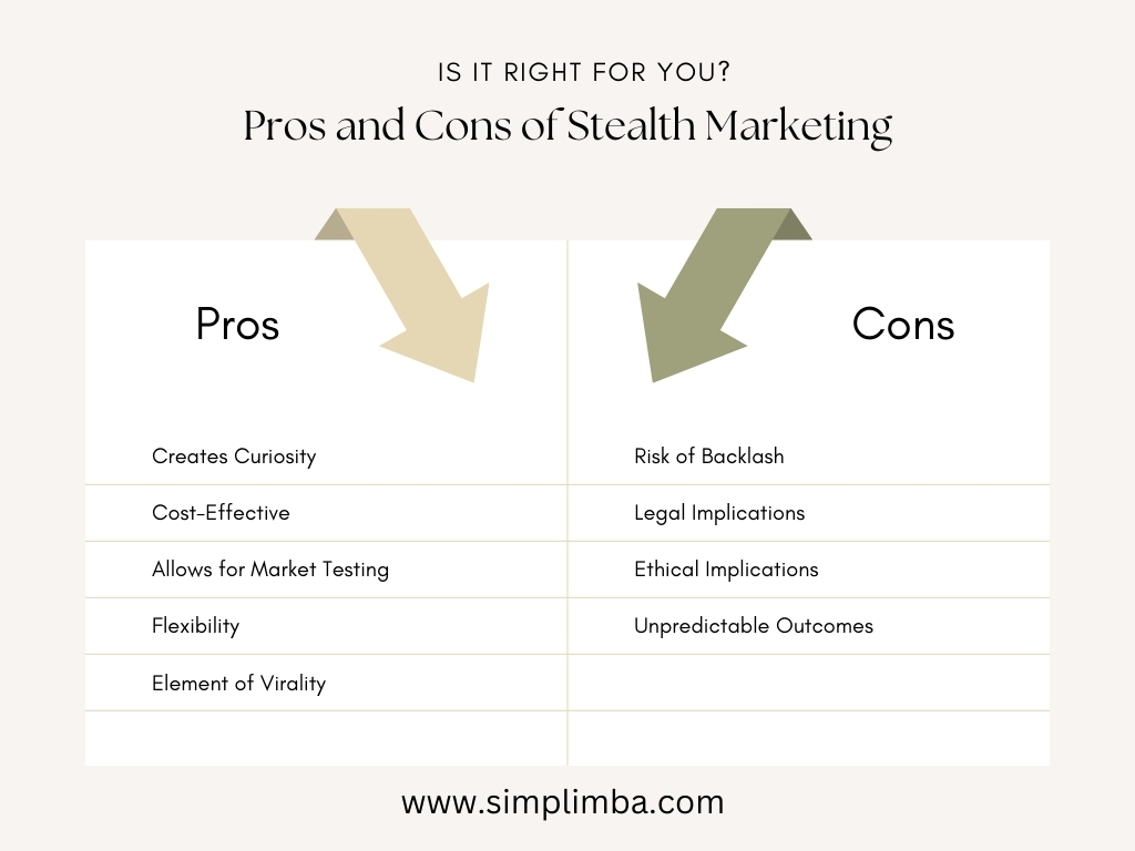 Pros and Cons of Stealth Marketing, Advantages and Disadvantages of Stealth Marketing